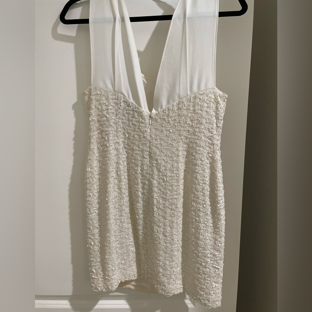 White sequin cocktail dress